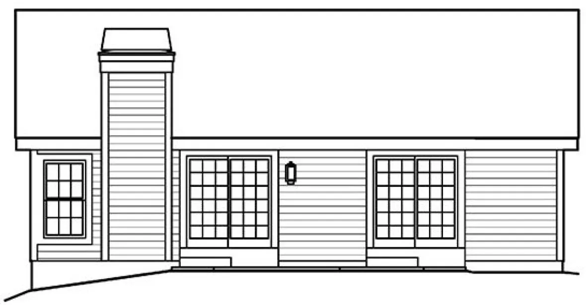 Rear Elevation for House Plan #633011