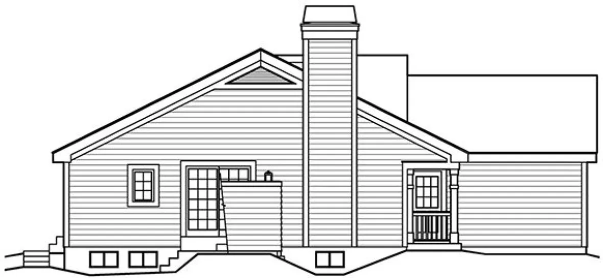 Left Elevation for House Plan #633021