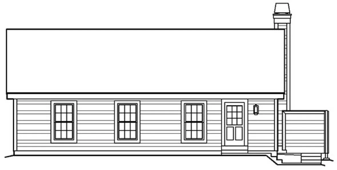 Rear Elevation for House Plan #633021