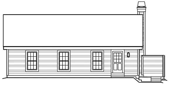 Rear Elevation for House Plan #633021