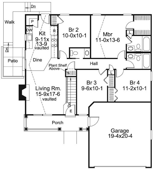 Main Floor Plan for House Plan #633021