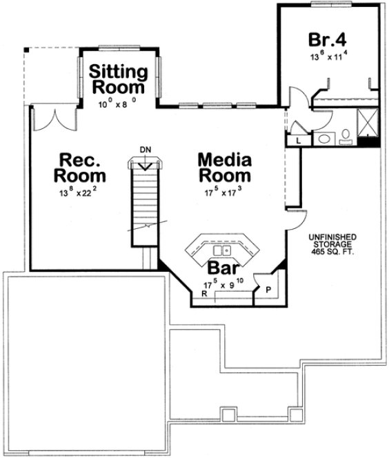 Basement Plan for House Plan #151004
