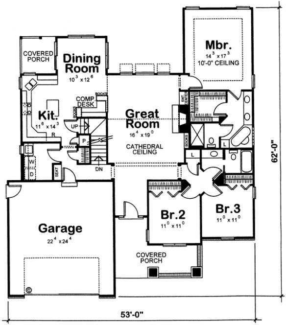 Main Floor Plan for House Plan #151004
