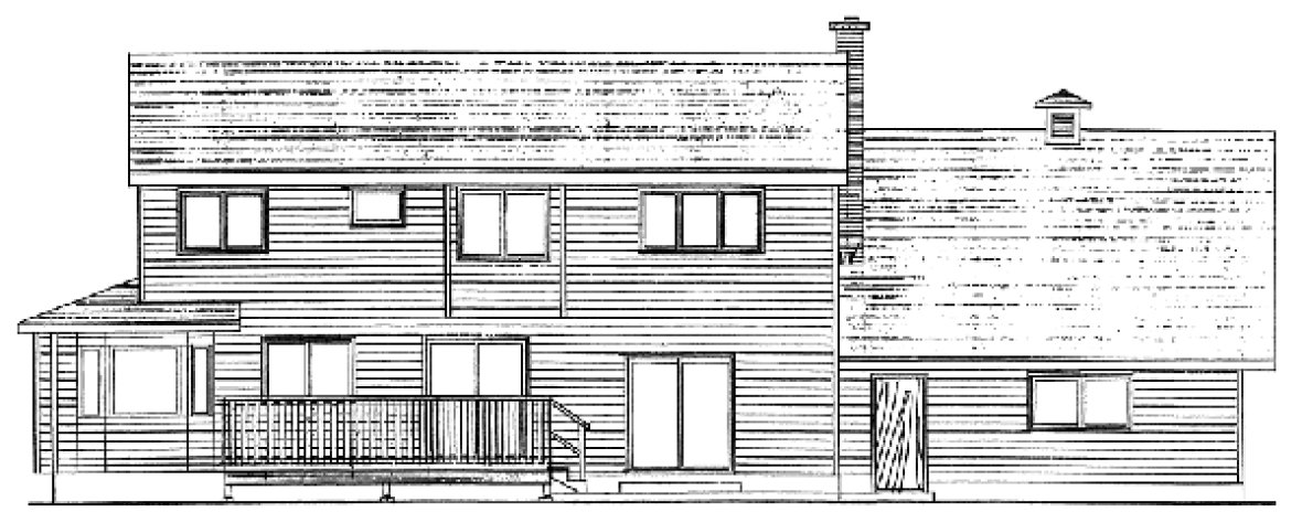 Rear Elevation for House Plan #222184