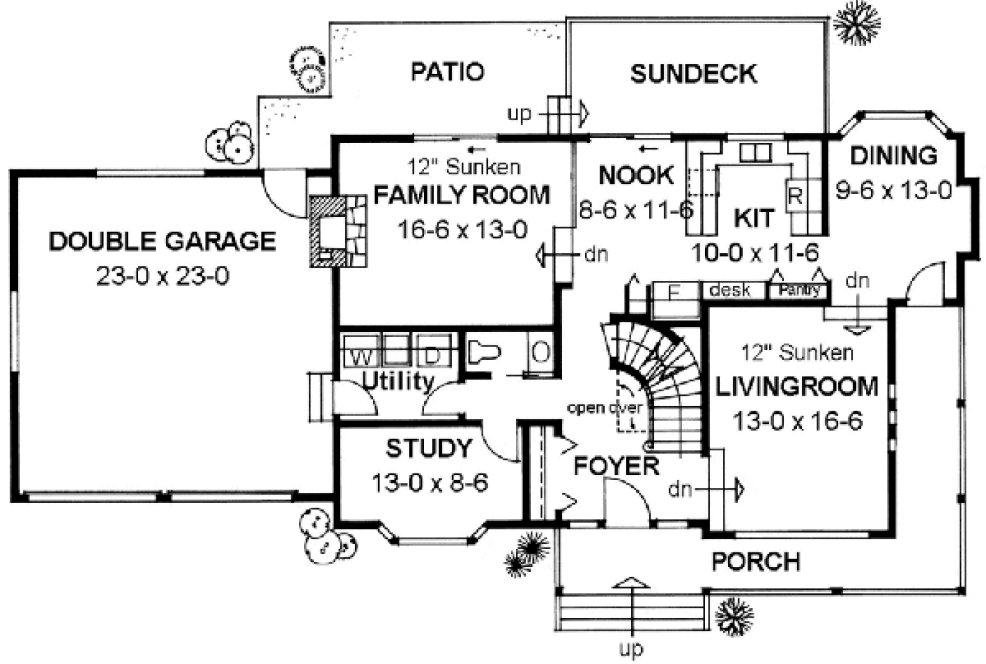 Main Floor Plan for House Plan #222184