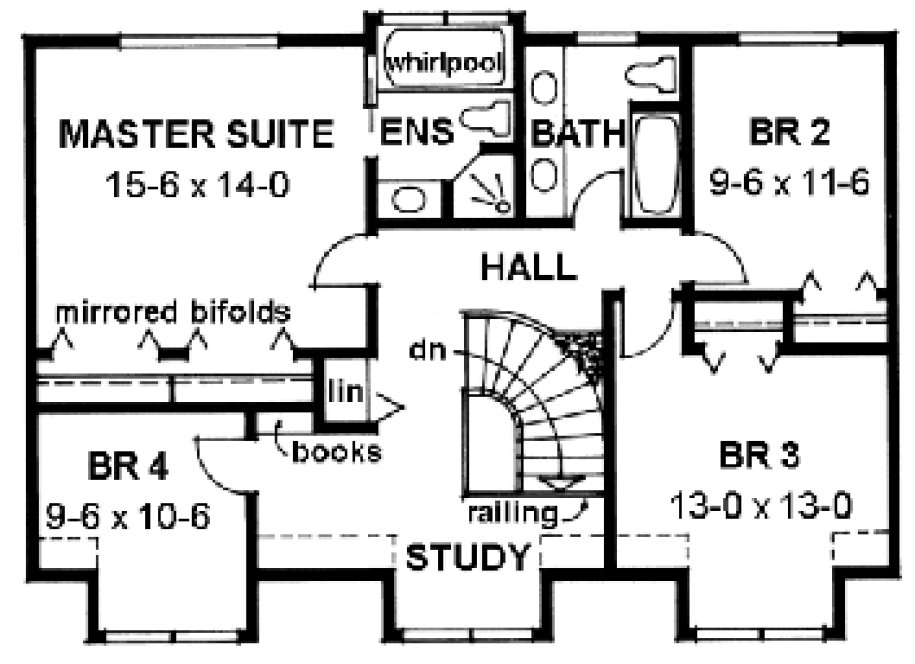 Second Floor Plan for House Plan #222184