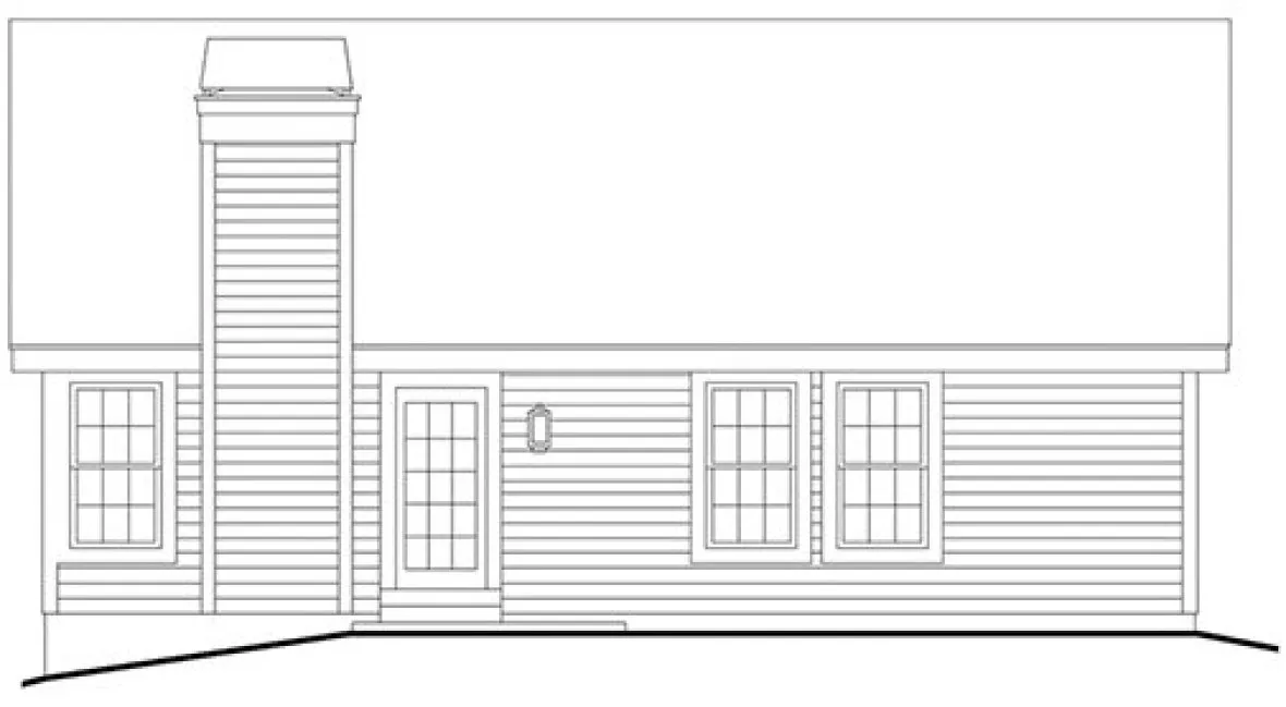 Rear Elevation for House Plan #631411