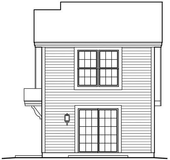 Rear Elevation for House Plan #638490