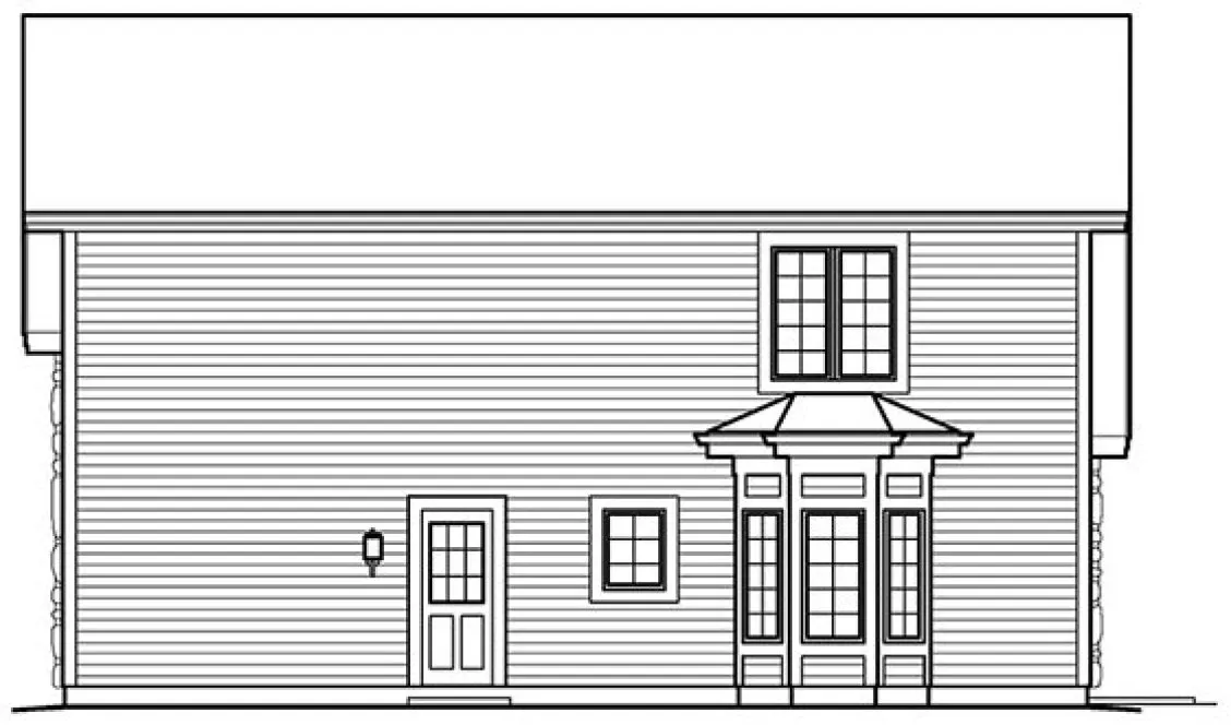 Rear Elevation for House Plan #637881