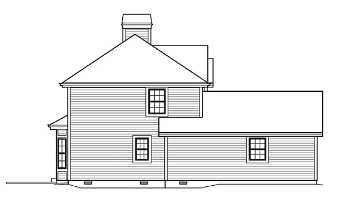 Left Elevation for House Plan #632116