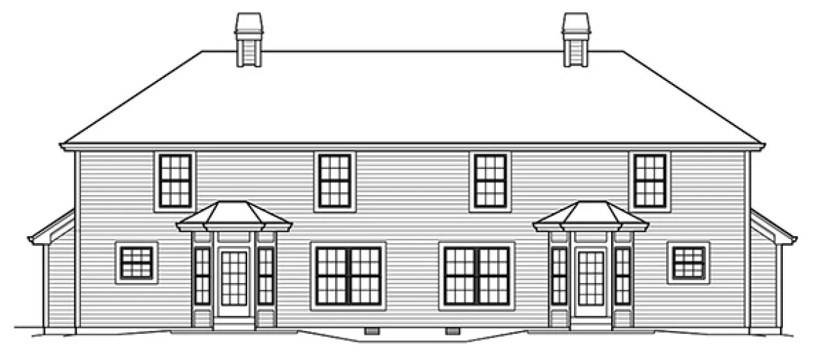 Rear Elevation for House Plan #632116