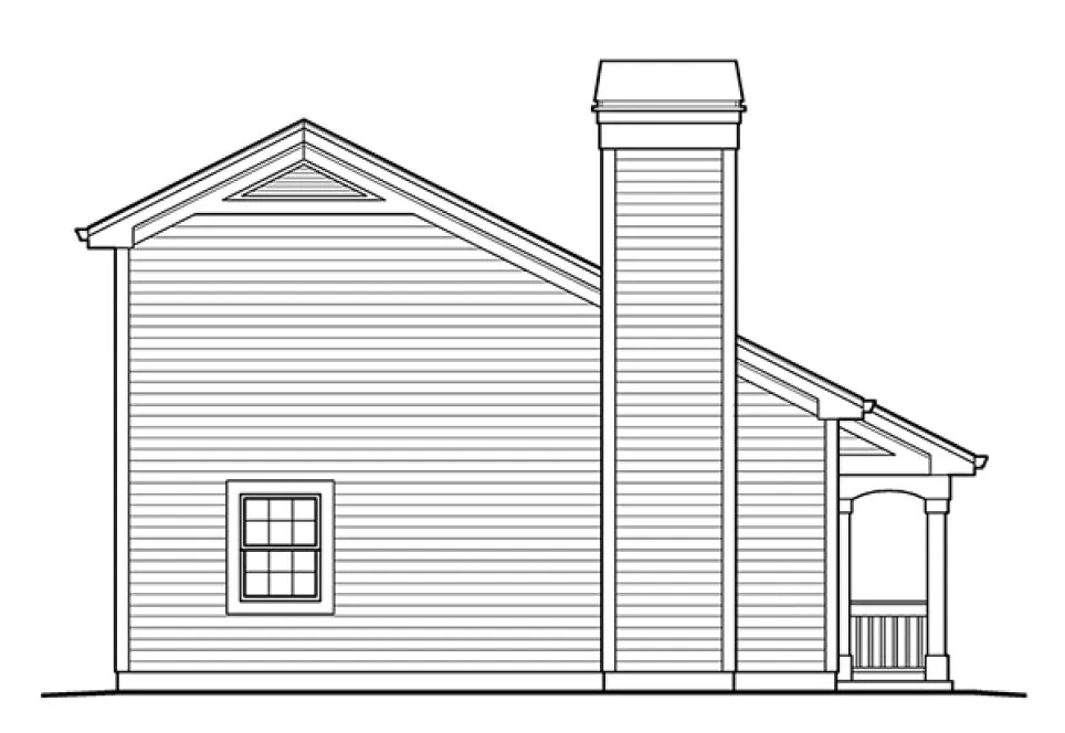 Left Elevation for House Plan #635090