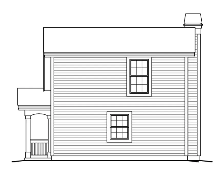 Rear Elevation for House Plan #635090