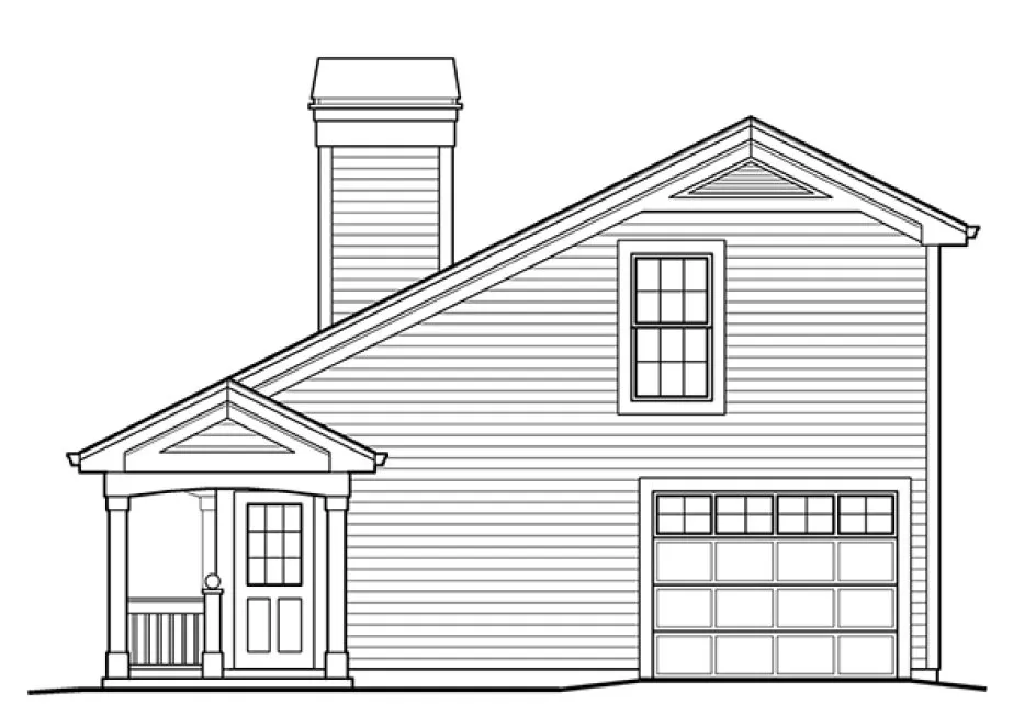 Right Elevation for House Plan #635090
