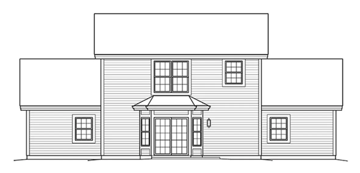 Rear Elevation for House Plan #632981