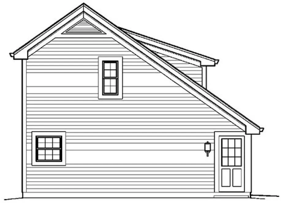 Left Elevation for House Plan #636960