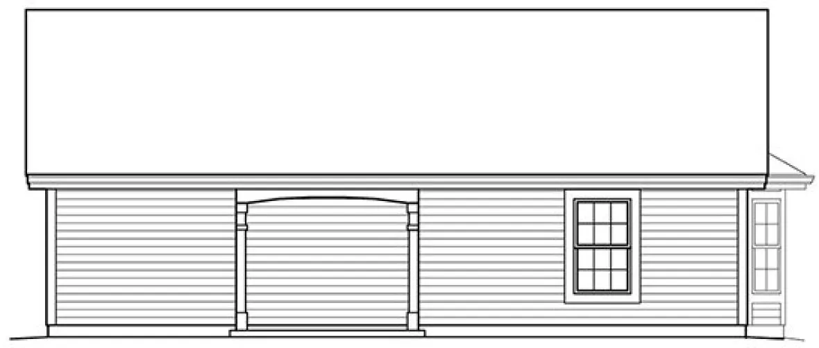 Rear Elevation for House Plan #636940