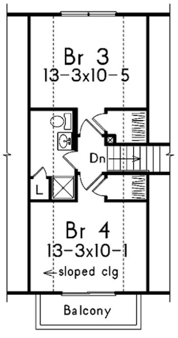 Second Floor Plan for House Plan #635721