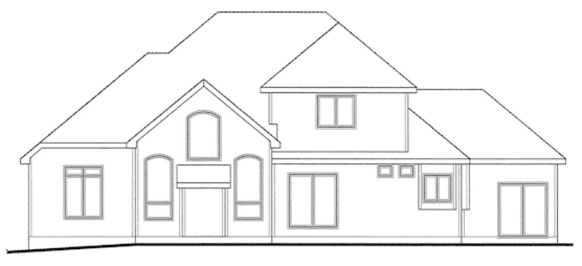 Rear Elevation for House Plan #151073