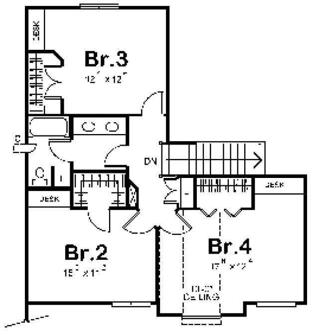 Second Floor Plan for House Plan #151073