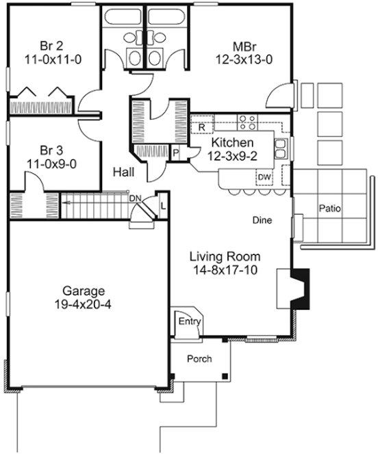 Main Floor Plan for House Plan #630694