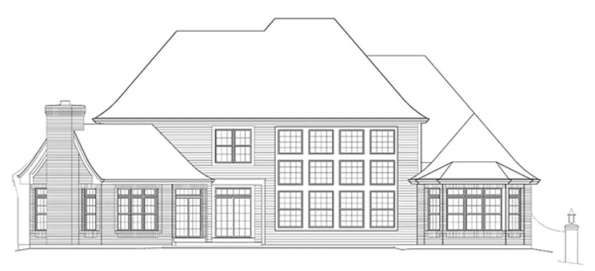 Rear Elevation for House Plan #638806