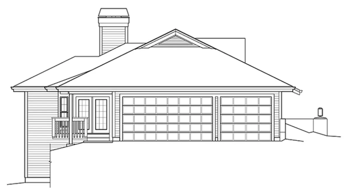 Left Elevation for House Plan #633612