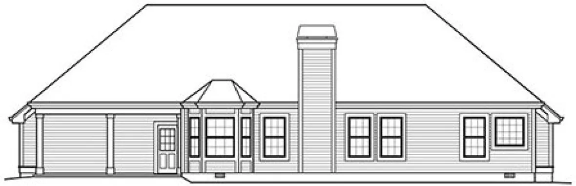 Rear Elevation for House Plan #639651