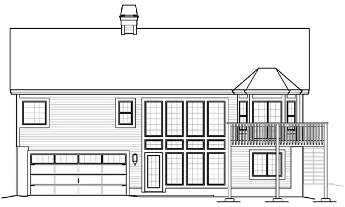 Rear Elevation for House Plan #630861