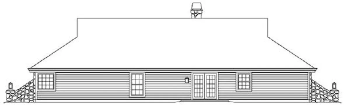Rear Elevation for House Plan #630151