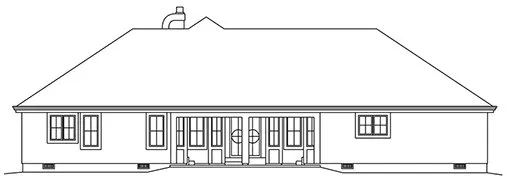 Rear Elevation for House Plan #632702