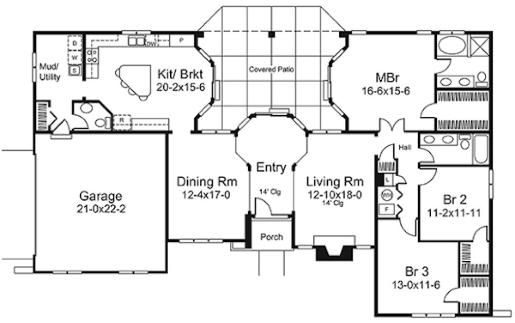 Main Floor Plan for House Plan #632702