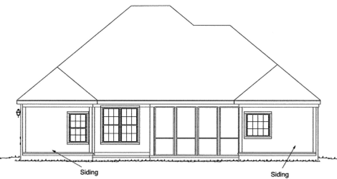 Rear Elevation for House Plan #248842