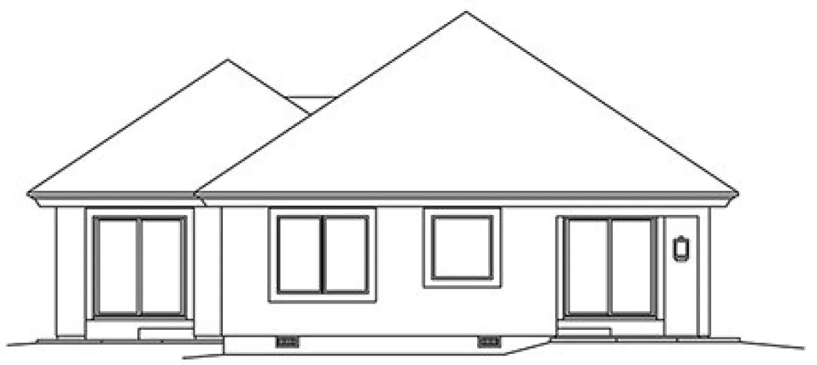 Rear Elevation for House Plan #632251
