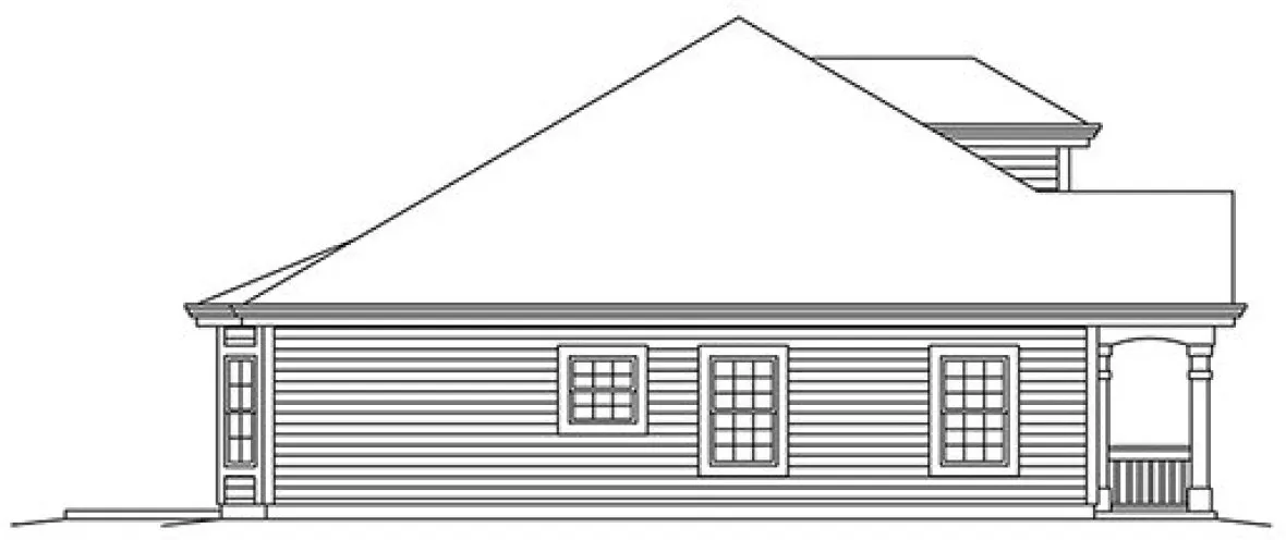 Left Elevation for House Plan #638002
