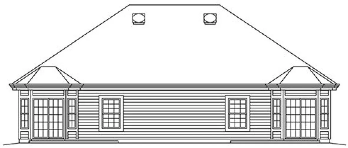 Rear Elevation for House Plan #638002