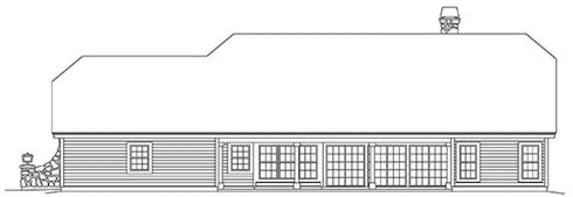 Rear Elevation for House Plan #635191