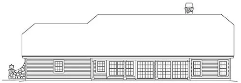 Rear Elevation for House Plan #635191