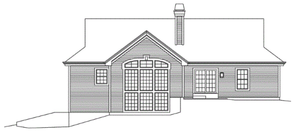 Rear Elevation for House Plan #637761