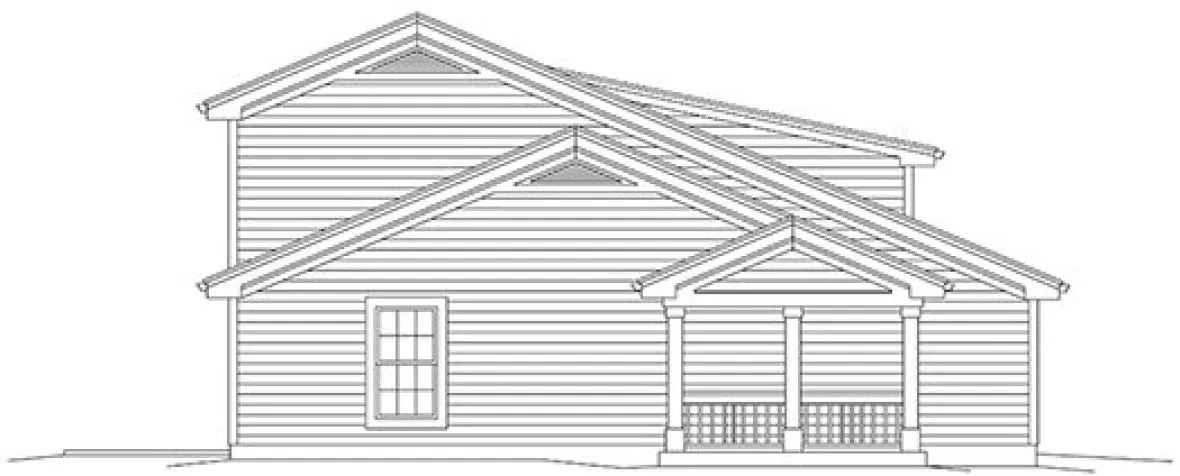 Left Elevation for House Plan #631061