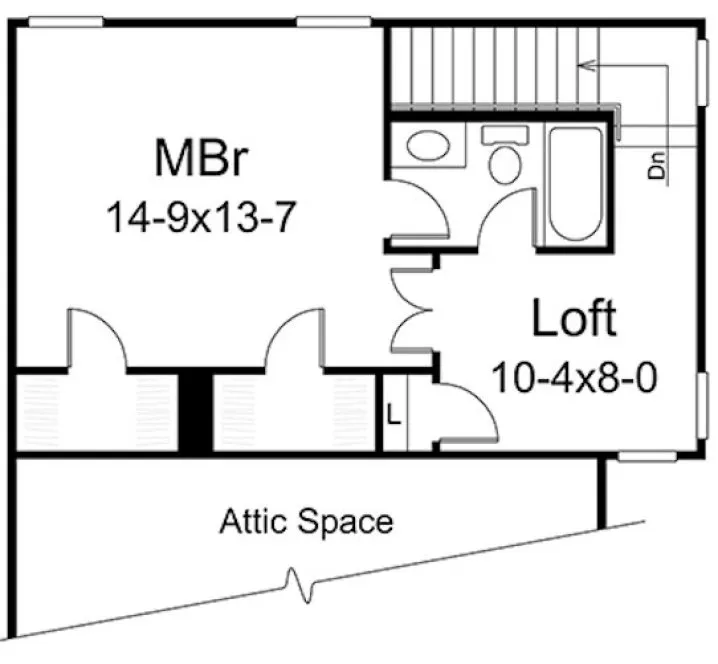 Second Floor Plan for House Plan #631061