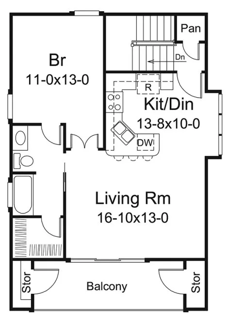 Second Floor Plan for House Plan #635571