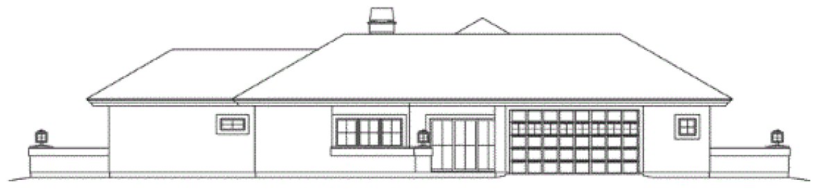 Rear Elevation for House Plan #634522