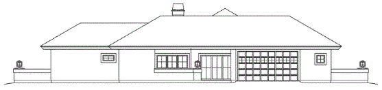 Rear Elevation for House Plan #634522