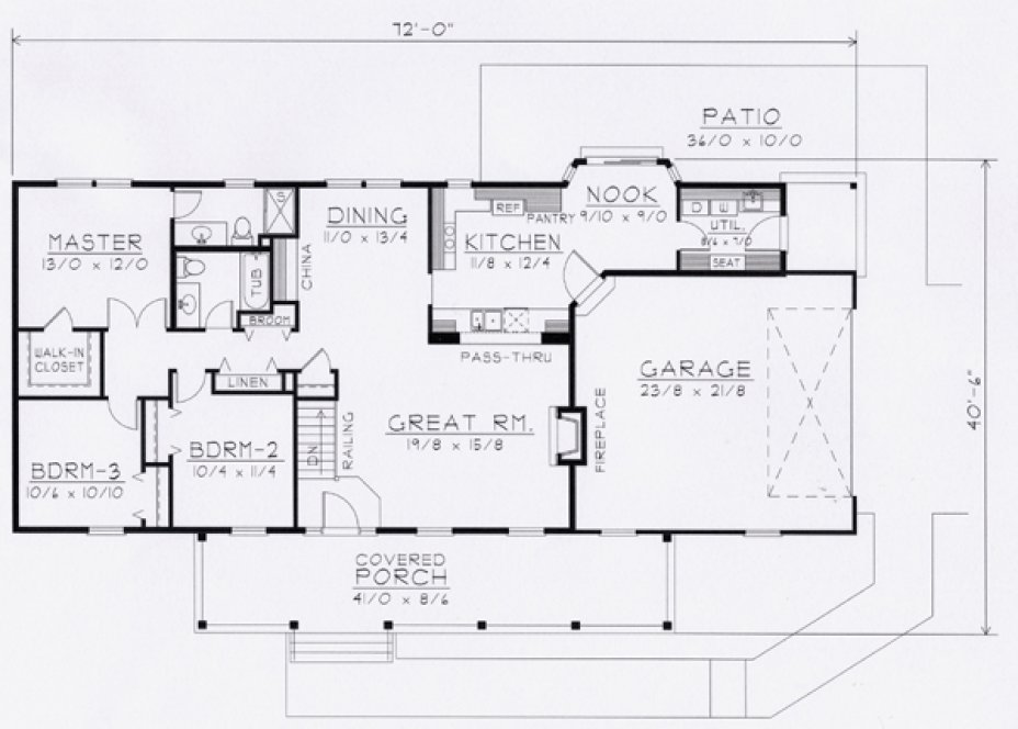 Main Floor Plan for House Plan #800161