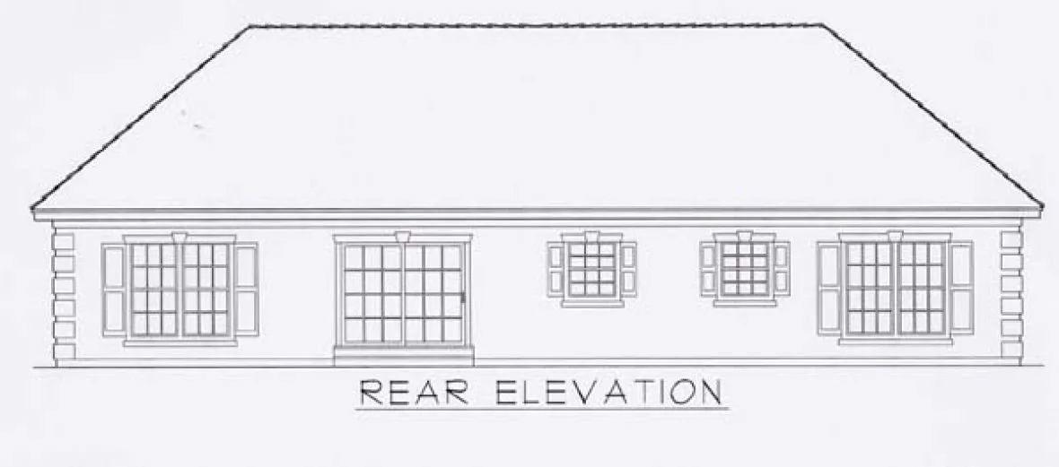 Rear Elevation for House Plan #806261