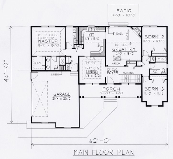 Main Floor Plan for House Plan #806261
