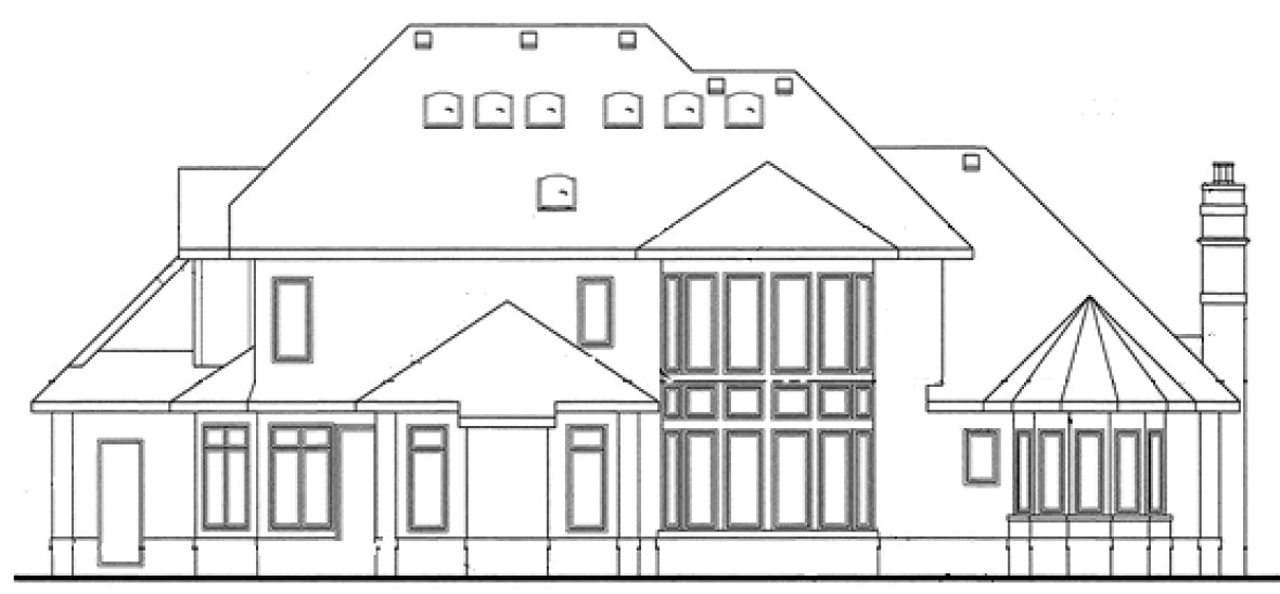 Rear Elevation for House Plan #151003