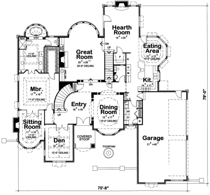 Main Floor Plan for House Plan #151003