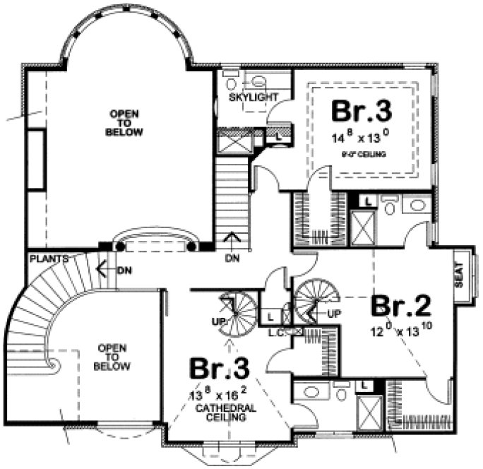 Second Floor Plan for House Plan #151003
